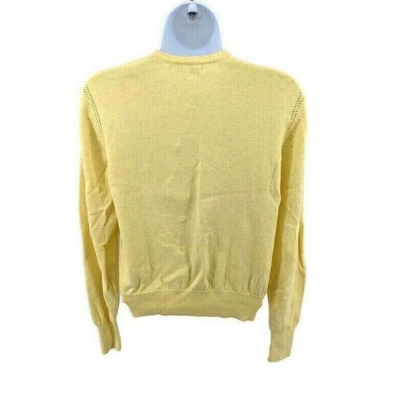 Cabi Cardigan Sweater Yellow Size Medium Lace Confetti Sunny Sunshine Academia - Picture 5 of 14